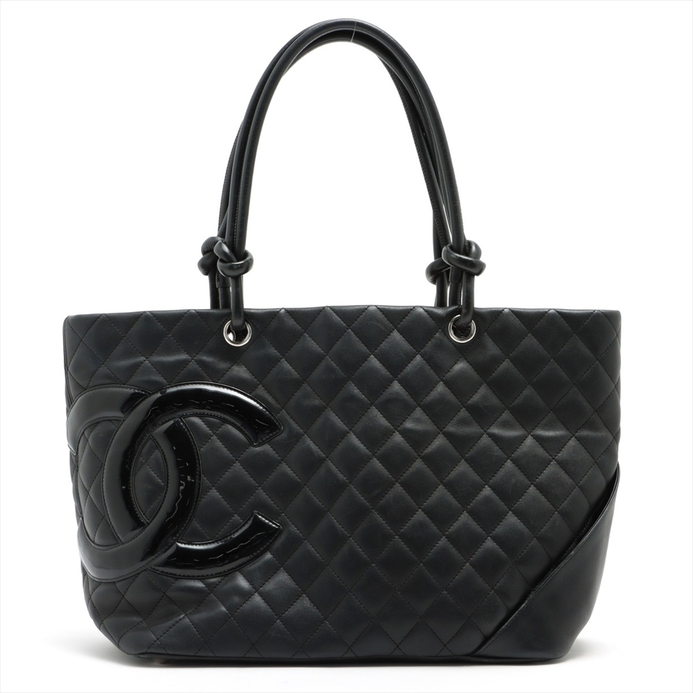 Chanel Lamb Leather Cambon Tote Bag Large Black